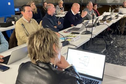 Conseil communautaire (De gauche à droite : Frédéric Massip, Patrick Sintès, Gérard Daudet, Christian Mounier, Nicole Girard) - Agrandir l'image, fenêtre modale