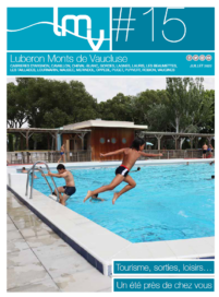 Une de la revue LMV#15 (enfant sautant dans le grand bassin de la piscine de plein air) - Agrandir l'image, fenêtre modale