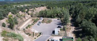 Vue drone de la déchetterie verte de Vaugines