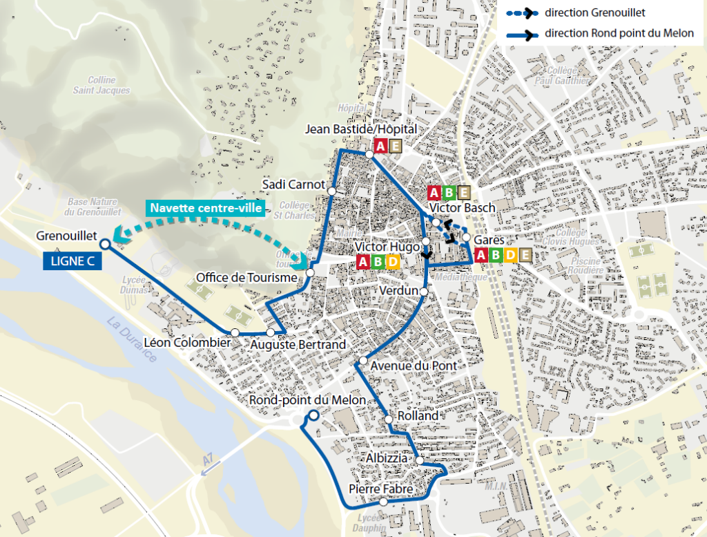 Tracé de la ligne C du réseau CmonBus - Agrandir l'image, fenêtre modale